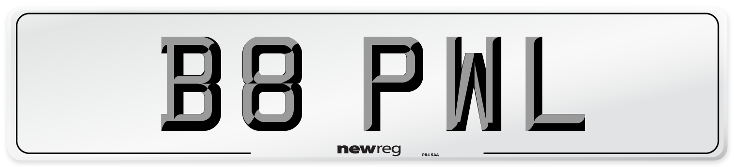 B8 PWL Number Plate from New Reg